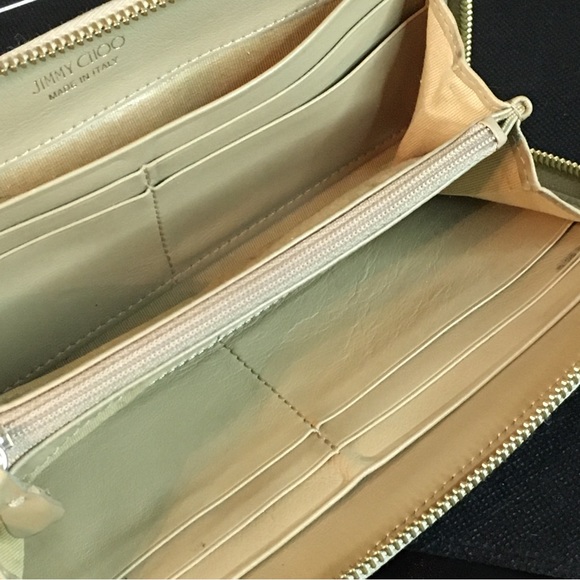 JIMMY CHOO Metallic Gold Lambskin & Silver and Gold Stars Continental Zip Wallet - Picture 9 of 17